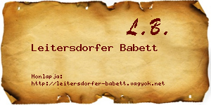 Leitersdorfer Babett névjegykártya